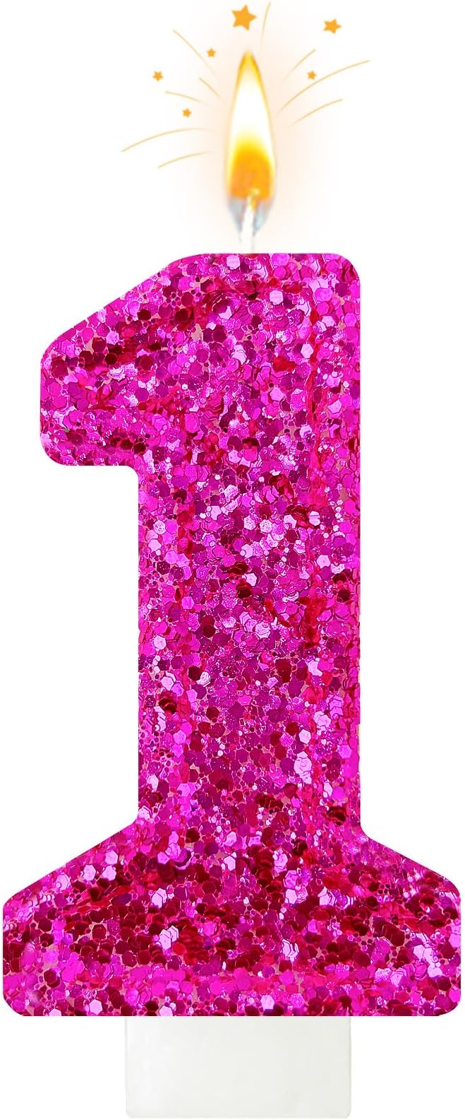 Zailo Birthday Number Candles, Glitter Number Candle Cake Decorations with Sequins, Cupcake Decorations for Girls, Women, Party Anniversary Celebrations (Number 1, Bright red)