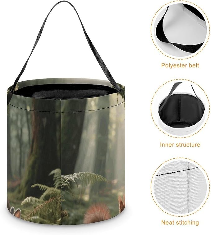 Halloween Candy Bucket - Forest Wildlife Trick Or Treat Candy Bag, Gift Bag for Party Favor Supplies
