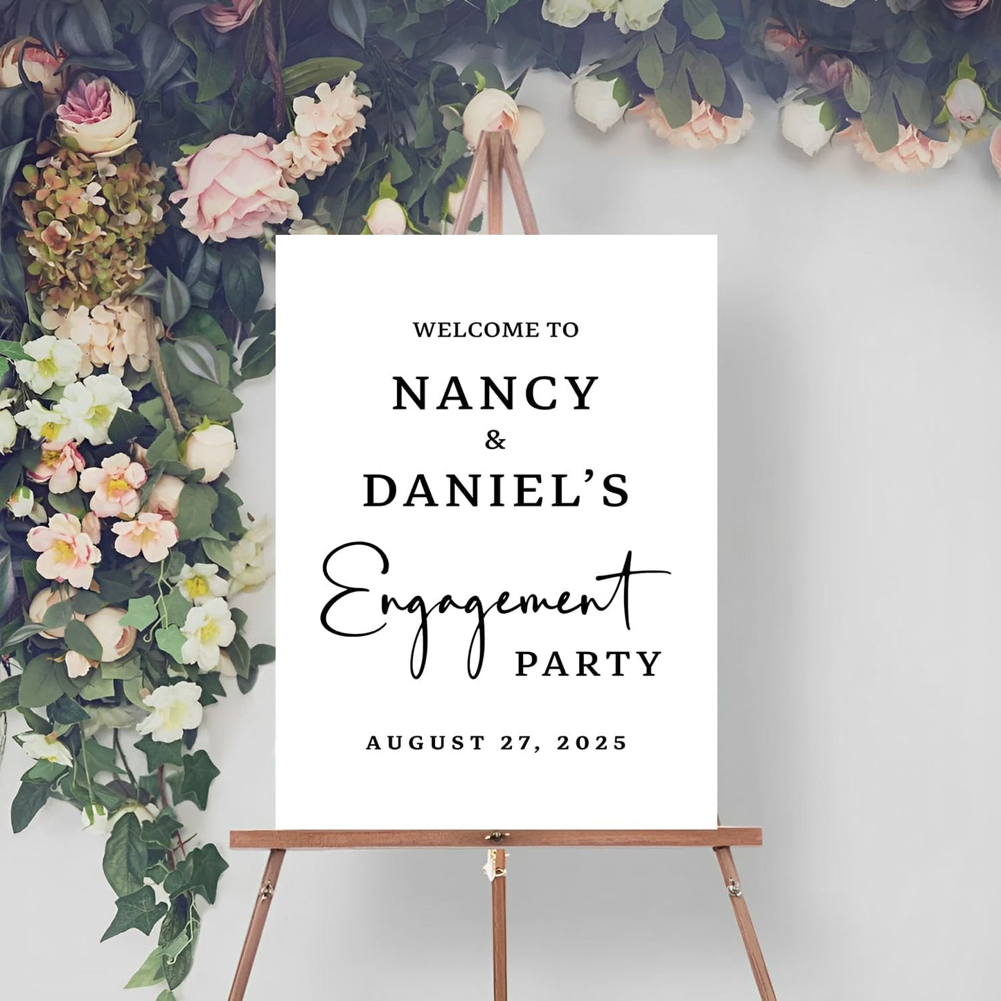 Engagement Party Welcome Sign, Rectangular, Pastel Shades, Neon, Full Size, Plastic, 12x18 inches