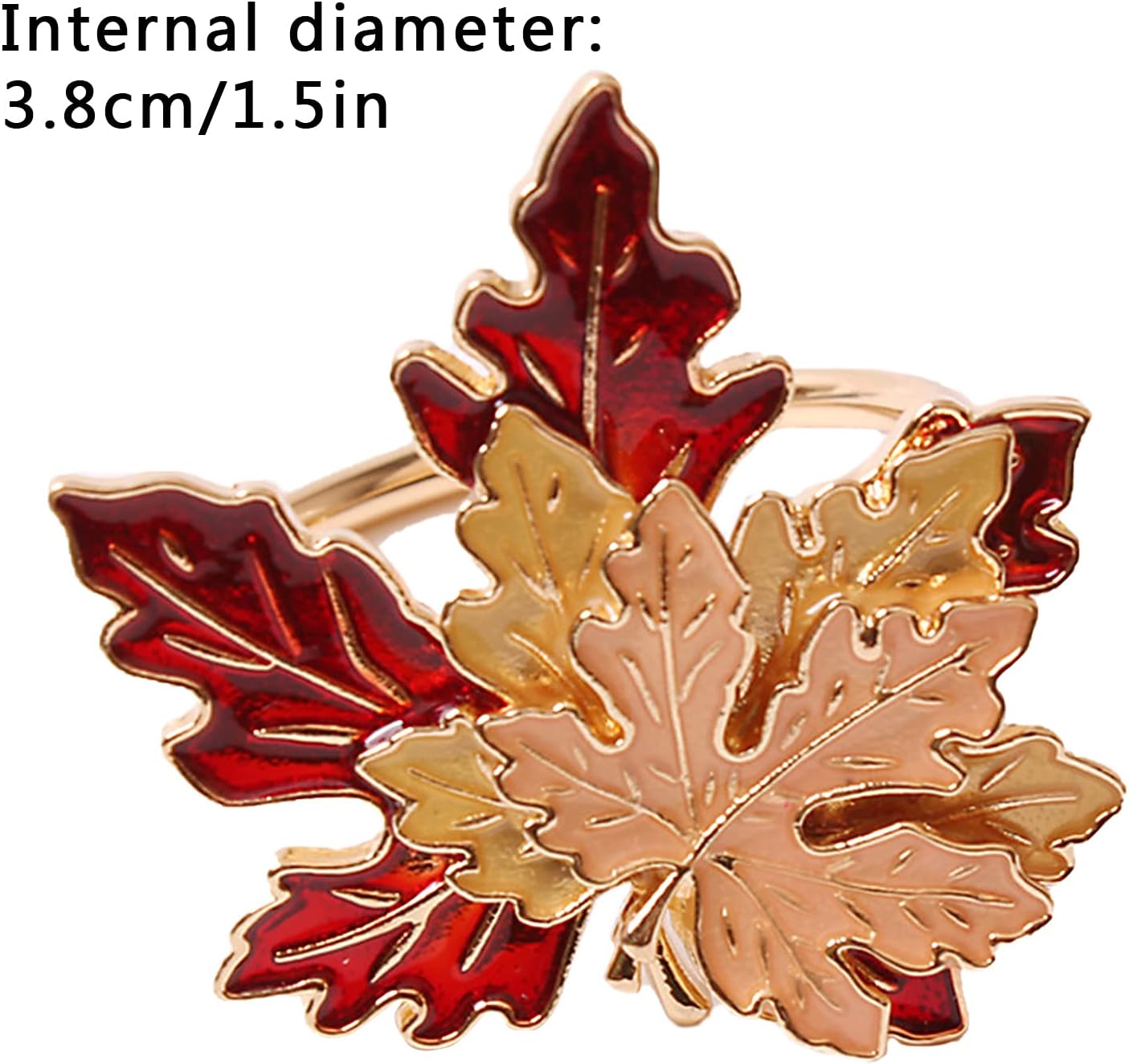 8 Pcs Maple Leaves Napkin Ring, Fall Metal Napkin Ring Holder Maple Leaves Serviette Buckle Holder Autumn Leaf Napkin Buckle for Harvest Season Thanksgiving Fall Decoration