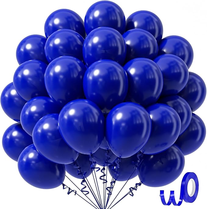 Royal Blue Balloons 12 inch, Royal Blue Latex Balloons 50pcs Party Balloons for Graduation Baby Shower Wedding Baseball Birthday Party Decorations