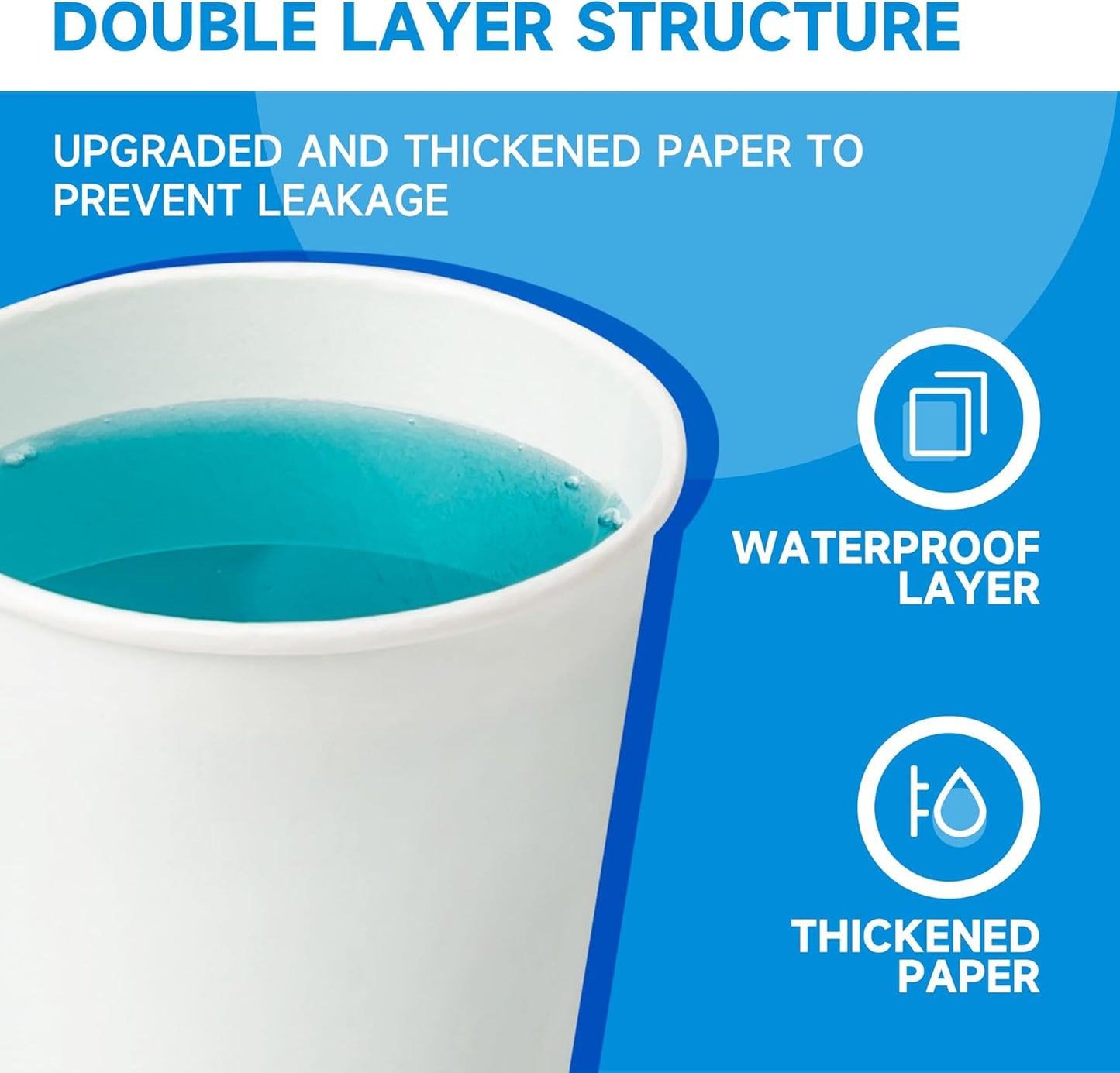 RACETOP 3 oz 300 Pack Paper Coffee Cups for Bathroom, Disposable Mouthwash Cups, Small Paper Cups for Parties, Picnics, Travel