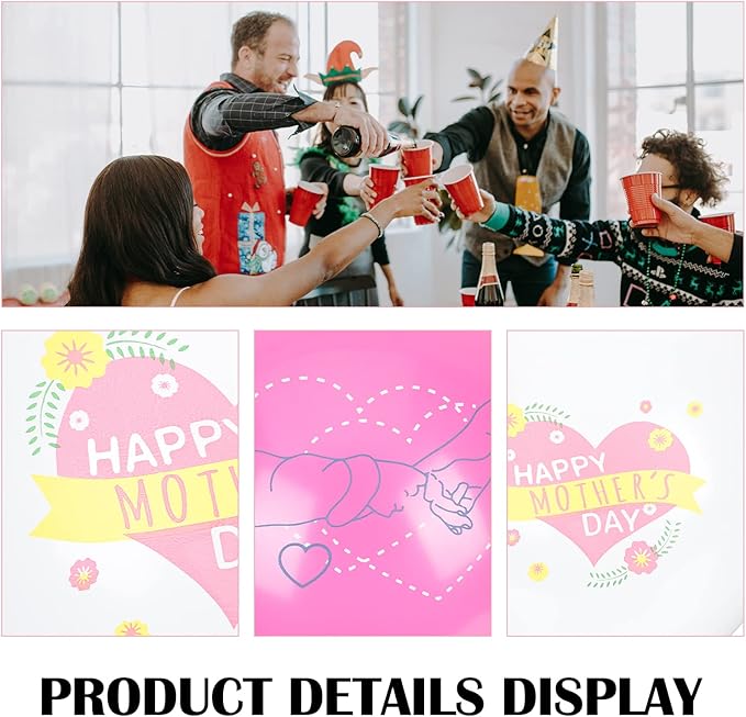 LUOZZY Mothers Day Party Decorations Kit with Balloons Banners Cake Toppers for Festive Scene Setup and Celebration