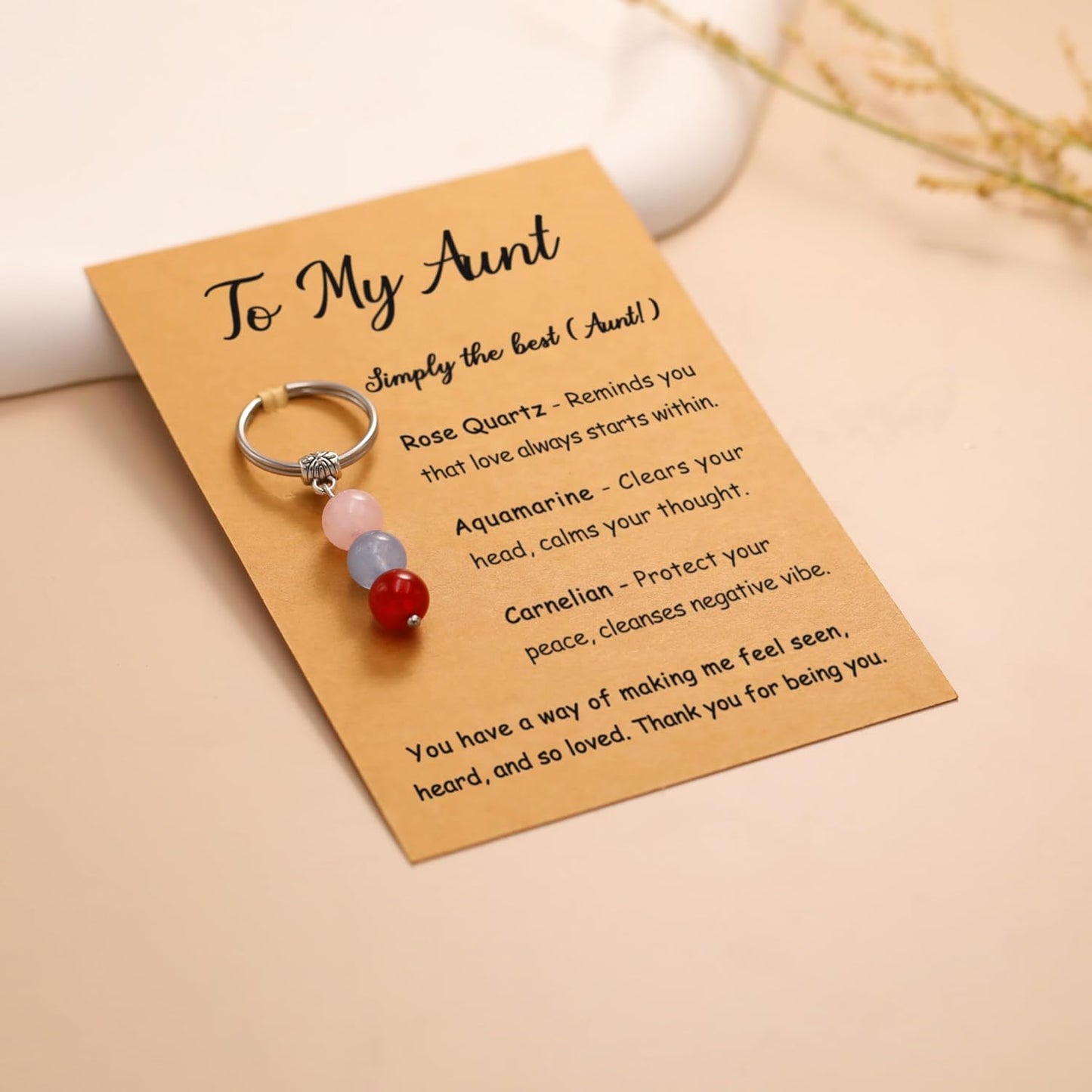 PRCOLUX Natural Healing Crystal Keychain Gifts for Women, Best Friend, Mom, Aunt, Wife Birthday Christmas Graduation Gifts