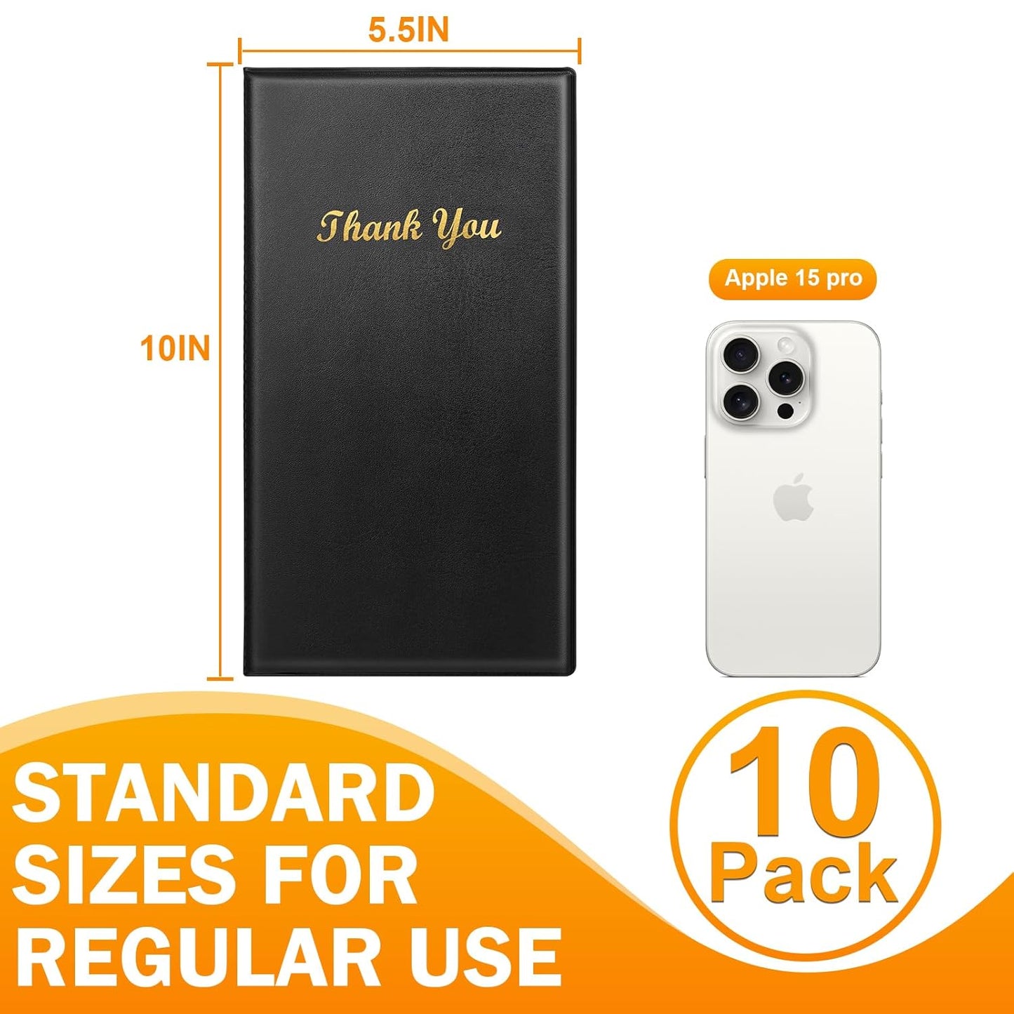 10 Pcs Server Books, Check Presenters for Restaurants, PVC Server Books for Waitress Guest Check Holder