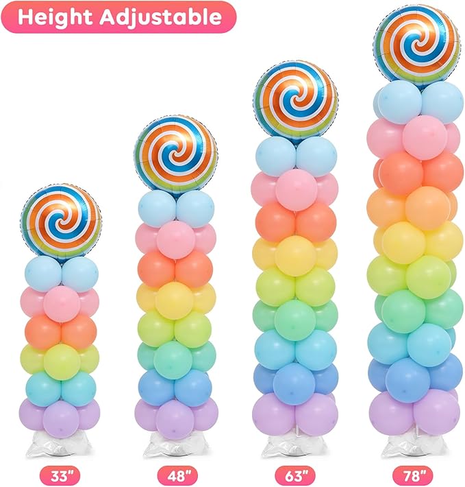 Tamodan Balloon column kit set of 2, 78 Inch Balloon Tower Reusable Metal Spiral Design, Balloon Stands for Floor Weddings, Birthdays, Baby Showers & Graduation Events