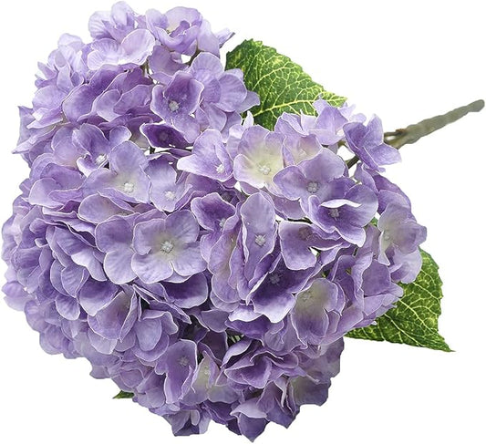 2Bouquets Artificial Fake Flowers Plants Silk Hydrangea Arrangements Wedding Bouquets Decorations Plastic Floral Home Kitchen Garden Party Festival Bar DIY (Lavender,5 Flower Heads)