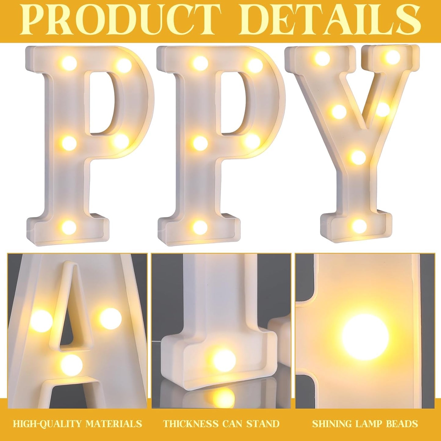 11 Pcs Happy Kwanza Large LED Letter Sign LED Lights Battery Powered Table Decorations for Party Favor Light Centerpiece Tabletop Decoration