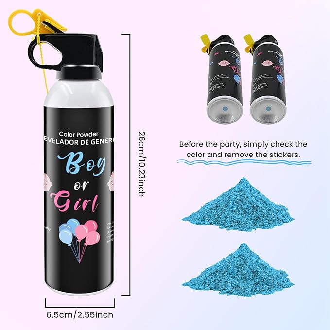 Gender Reveal Fire Extinguisher 2 Pack Boy Blue Extinguishers for Baby Reveal Gender Reveal Decorations Smoke with Power for Party Blue Smoke Color Powder for Reveal Party Ideas Color Run