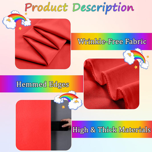 Rainbow Backdrop Curtain – 10x10ft Photography Background, Wrinkle-Free Polyester Fabric Colorful – Perfect Photo Backdrop for Birthday, Wedding, Baby Shower, Kids' Room Decoration