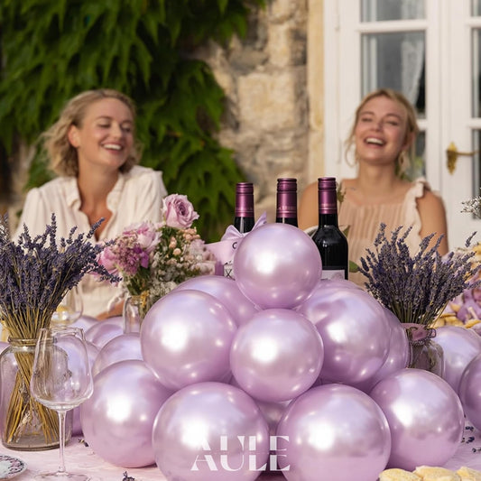 AULE Metallic Light Purple Balloons 5 inch 50 Pcs Lavender Latex Balloons Chrome Helium Shiny Thicken Balloon Perfect Party Decoration for Wedding Birthday Baby Shower Graduation Christmas Carnival