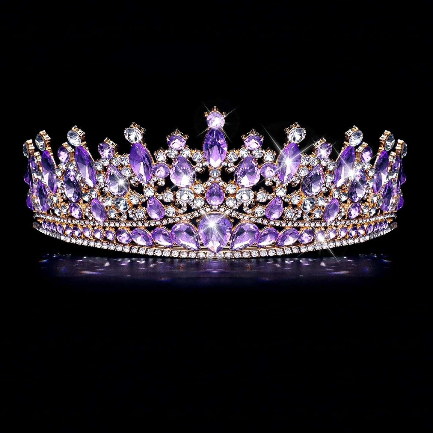 CAVETEE Birthday Crowns for Girls, Purple Tiaras and Crowns for Women and Girls Princess Crown and Tiara for Birthday Queen Parties Pageant Prom
