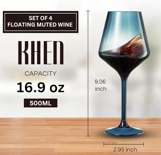 Floating Wine Glasses for Pool (16 Oz | Set of 4) - Shatterproof Wine Glass Set That Float | Outdoor Acrylic Glassware for Poolside, Beach | Stemmed Glass for Patio, BBQ - Muted Colors
