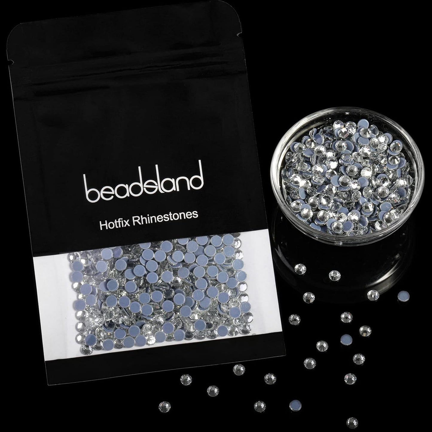 Beadsland Hotfix Rhinestones, 288pcs Flatback Crystal Rhinestones for Crafts Clothes DIY Decoration, Crystal, SS30, 6.3-6.5mm