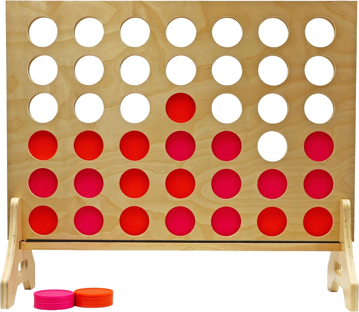 Tailgating Pros Premium Giant Four in a Row with Carrying Case - Jumbo Oversized Outdoor Yard Game - Connect Multiple Pucks in a Row to Win - Many Puck Colors Available!