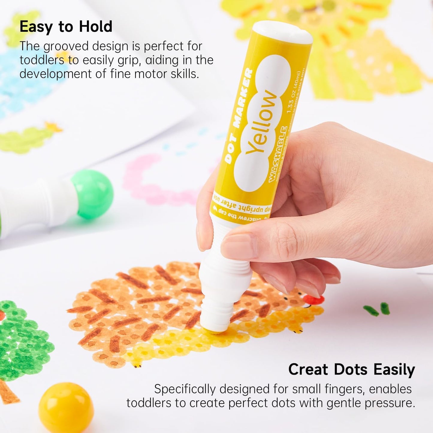 Shuttle Art Dot Markers, 14 Colors Bingo Daubers with 20 Unique Patterns of Dot Book for Toddler Art Activities, Non-Toxic Washable Coloring Markers for Preschool Kids Learning