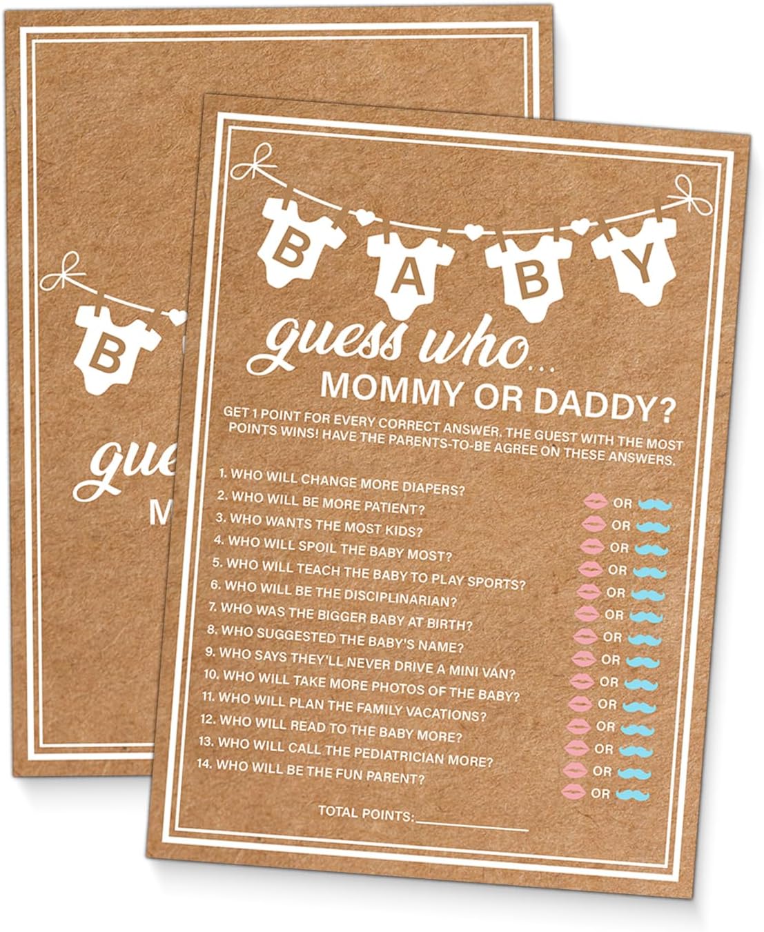 Guess Who Mommy or Daddy Baby Shower Games - 20 Pcs Guess Who Game Cards for Guests - Fun Baby Shower Activities - Gender Reveal Games