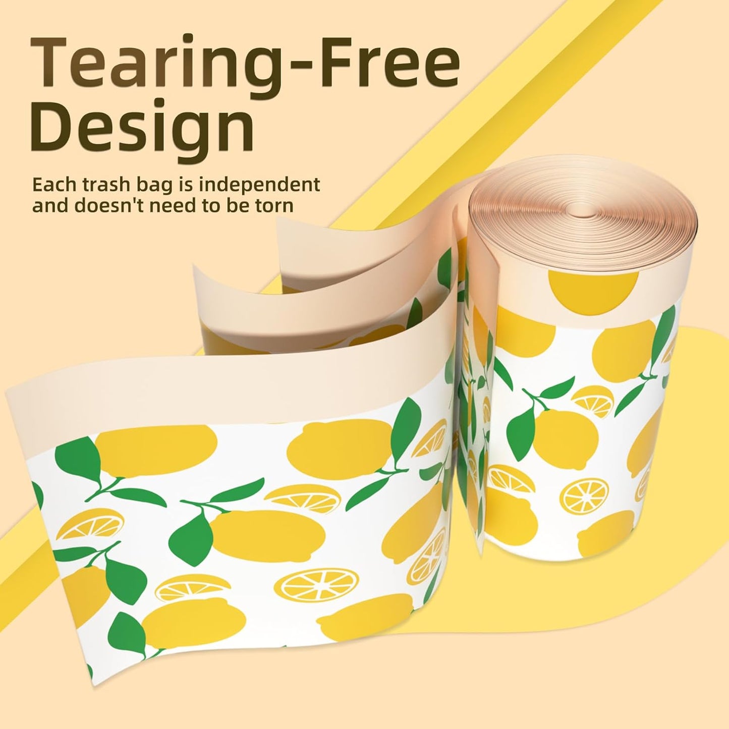 4 Gallon Small Trash Bags Drawstring,4 Gal Trash Can Liners,Small Bathroom Garbage Bags Scented,Tear Resistant Garbage Bags,50 Count Trash-Can-Liners (Lemon)