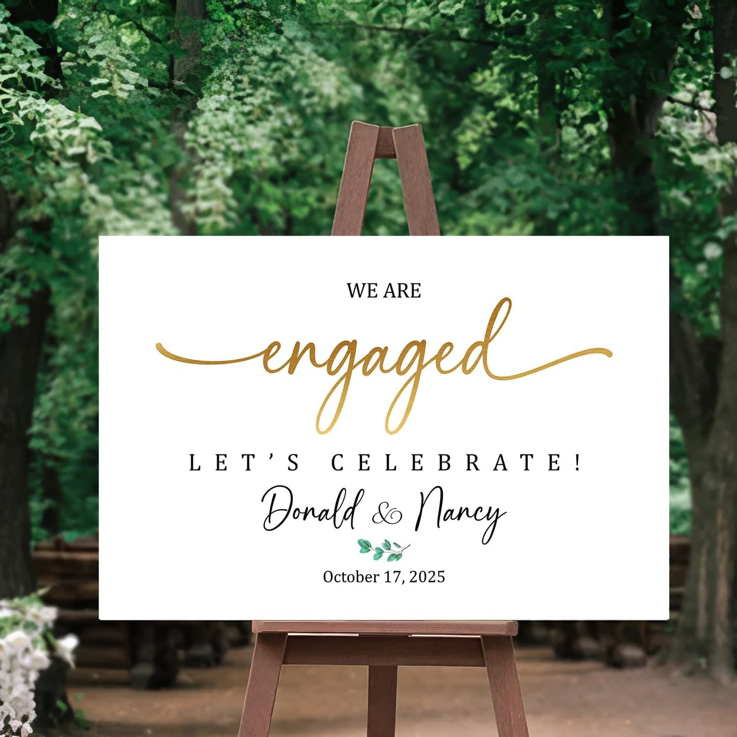 We Are Engaged Sign - Celebrate Engagement Welcome Sign, Decorations for Party
