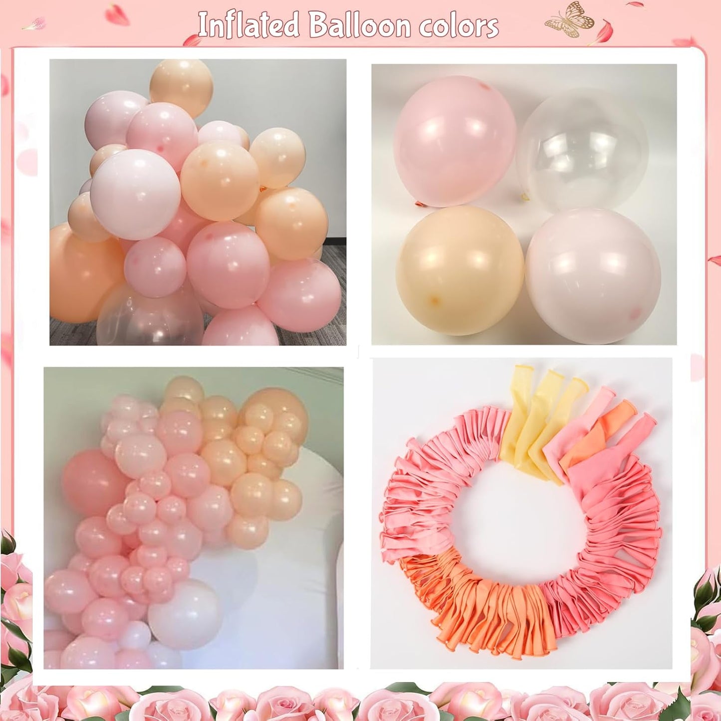 Pink Balloon Arch Kit 126 Pcs Light Pastel Pink Sand Balloon Garland Kit Include Macaron Orange Balloons for Wedding Birthday Baby Shower Gender Reveal Decorations
