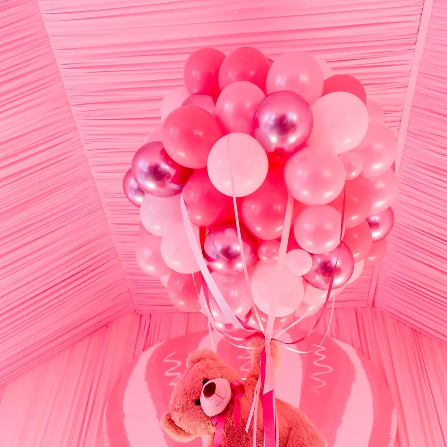 105pcs Hot Pink Balloons 12inch Dark Pink Balloons for Birthday Graduation Baby Shower Wedding Anniversary Princess Theme Party Valentine's Day Decorations