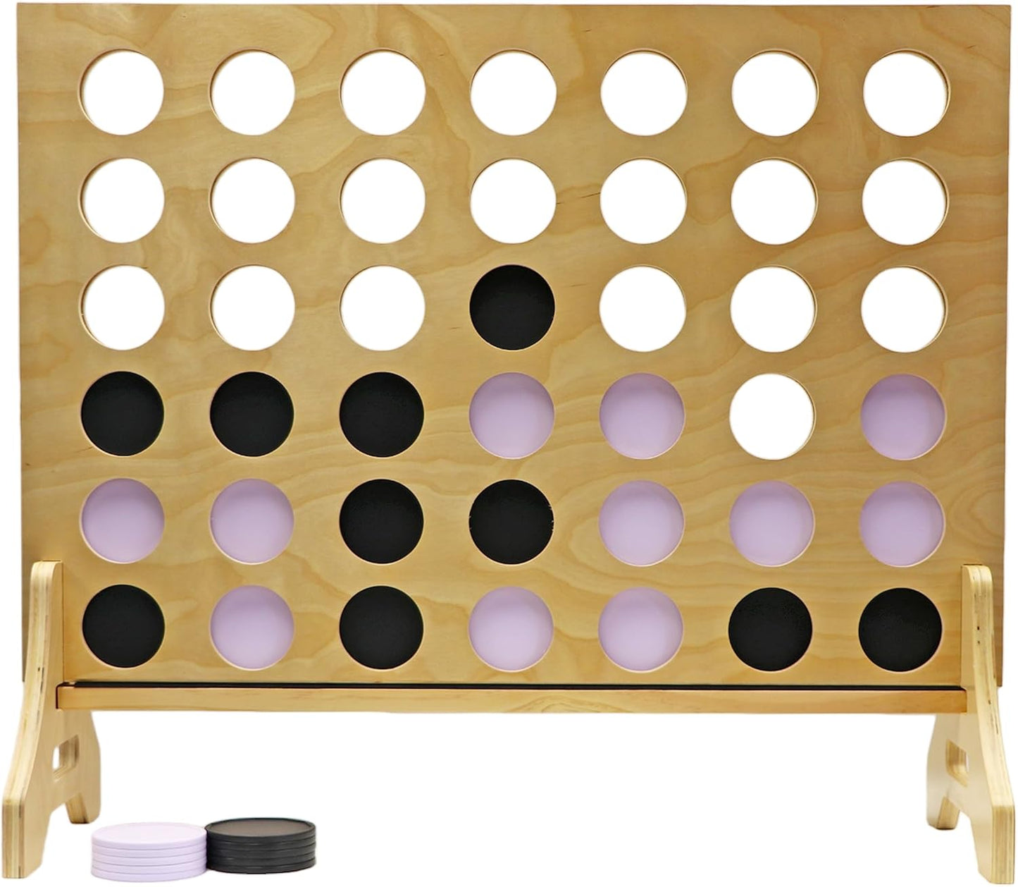 Tailgating Pros Premium Giant Four in a Row with Carrying Case - Jumbo Oversized Outdoor Yard Game - Connect Multiple Pucks in a Row to Win - Many Puck Colors Available!