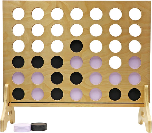 Tailgating Pros Premium Giant Four in a Row with Carrying Case - Jumbo Oversized Outdoor Yard Game - Connect Multiple Pucks in a Row to Win - Many Puck Colors Available!