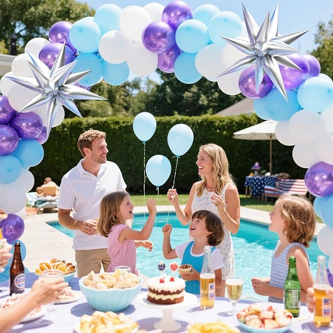 KARLURE Purple and Blue Balloon Arch Garland Kit for Girls Princess Birthday Party Baby Shower Anniversary Decorations