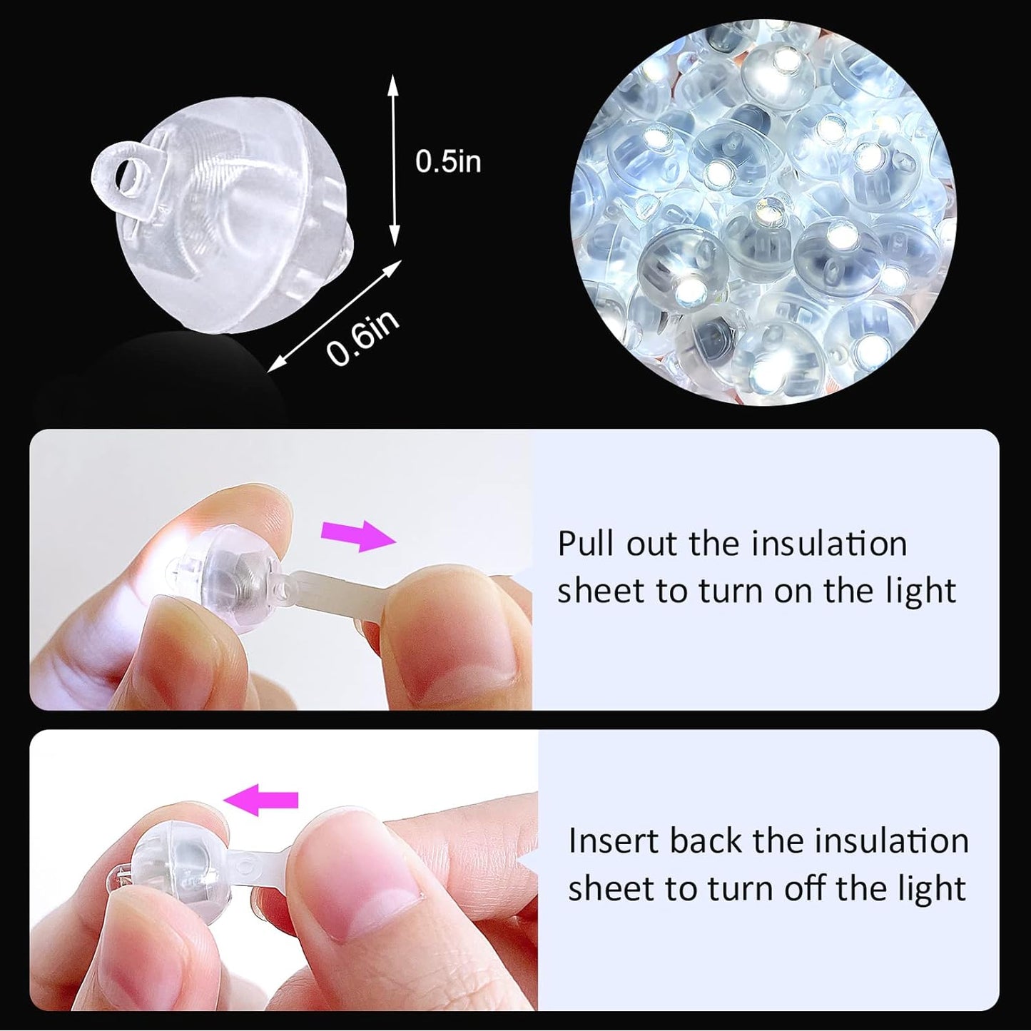 ZGWJ 50PCs Flash Mini Led Lights for Paper Lantern, White Led Balloons Light up Balloons for Neon Party Lights Easter Eggs Christmas Halloween Birthday Party Wedding Decoration