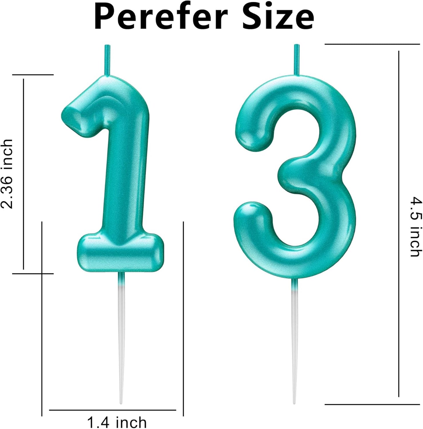 Blue Number 13 Candle Happy Birthday 3D Number Candles for Birthday Cake Party Decoration Wedding Anniversary Celebration Supplies