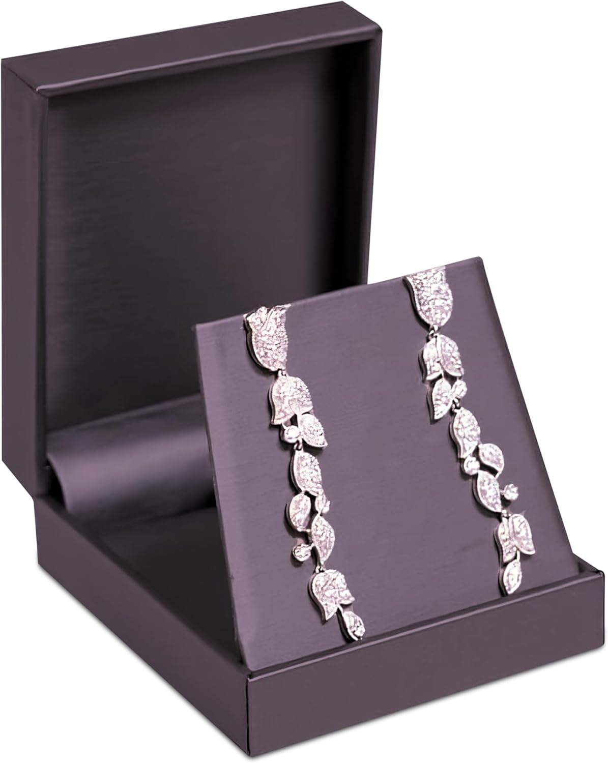 Novel Box Purple Jewelry Box for Pendant 3x4.12x1.25 Inches - Pendants Gift Box for Proposal Wedding Engagement - Faux Leatherette Jewelry Display Box - Gift Presentation Boxes for Pendants