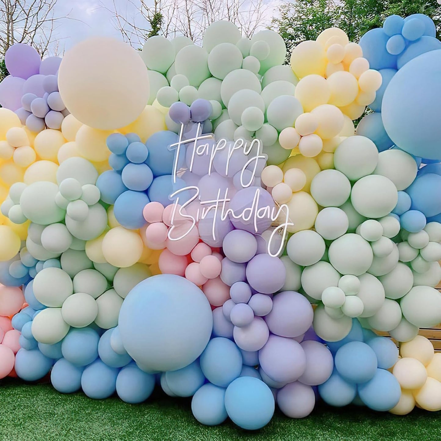 PartyWoo Pastel Balloons 100 pcs 12 Inch Pastel Rainbow Color Spring Latex Helium Balloons for Graduation Baby Shower Gender Reveal Easter Birthday Party Decorations