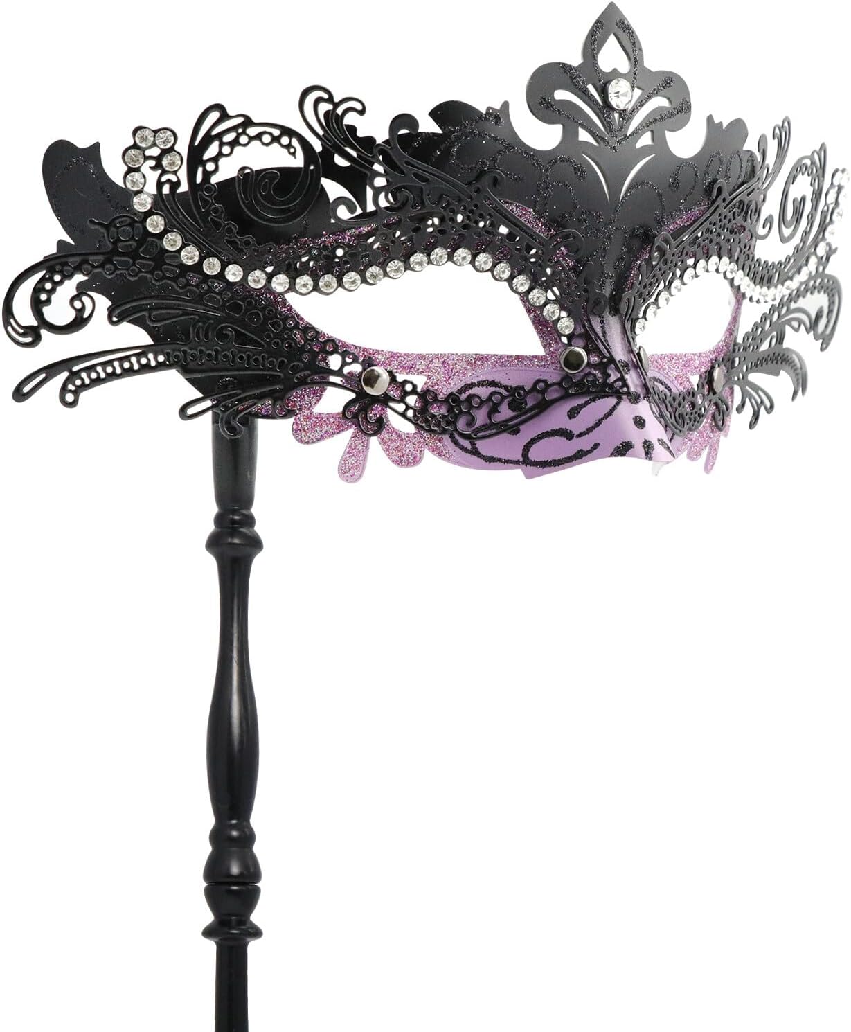 Coddsmz Masquerade Mask with Stick Venetian Mask Mardi Gras Decorations for Womens Halloween Costume Mask