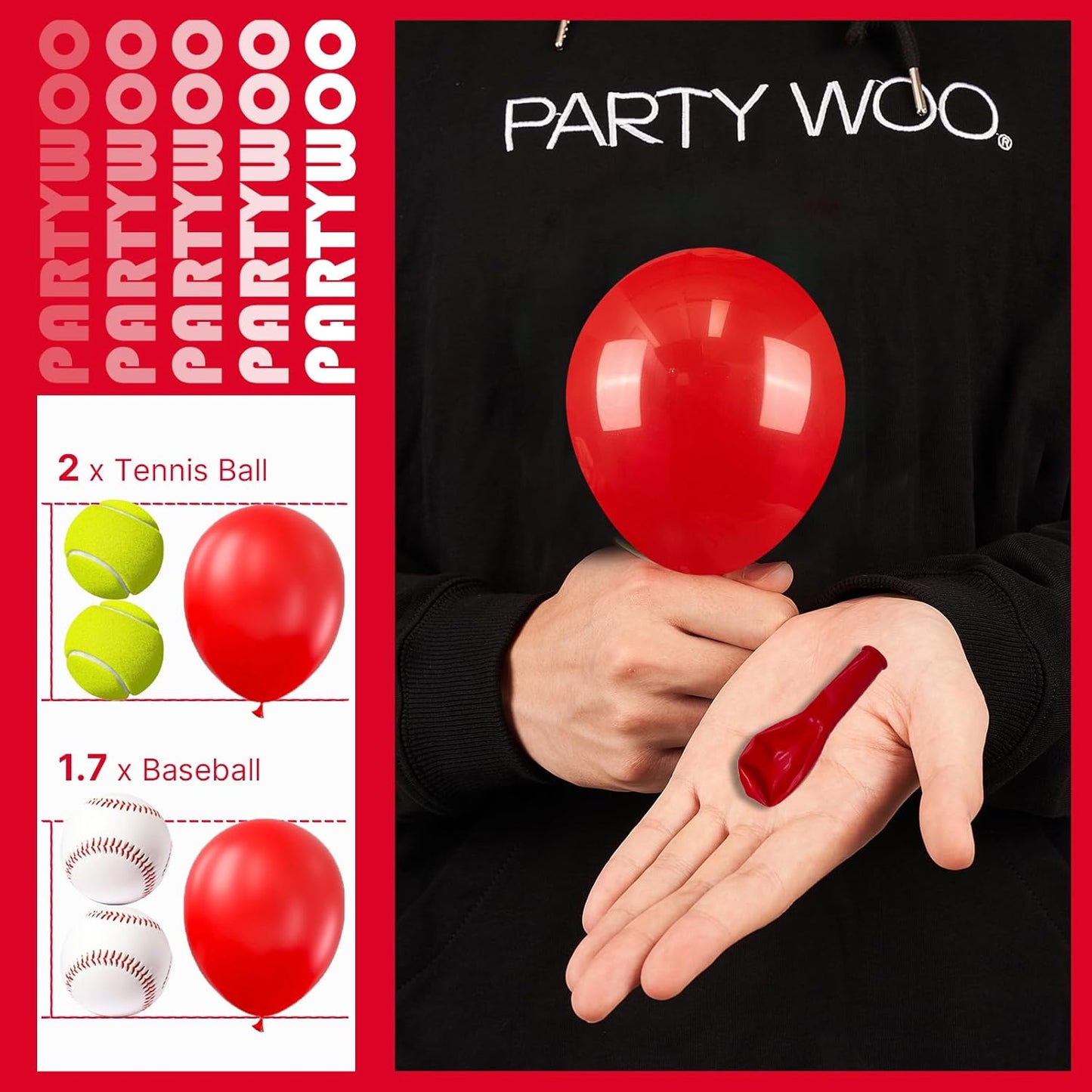 PartyWoo Red Balloons 50 pcs 5 Inch Small Mini Matte Red Latex Balloons for Graduation Wedding Independence Day Valentine's Day Memorial Day Christmas Engagement Birthday Party Decorations Red-Y57