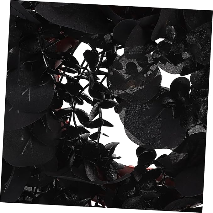Garneck Halloween Eucalyptus Leaf Garland Eucalyptus Wreath for Front Door Decor for Halloween Party Wall Hanging and Seasonal Decoration Creepy Yet Beautiful Design