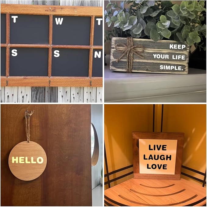 5 Inch Alphabet Letter Stencils - 40 Pack Letter Number Stencil Templates with Signs for Painting on Wood, Reusable Calligraphy Letters Stencils for Chalkboard Fabric Wood Signs