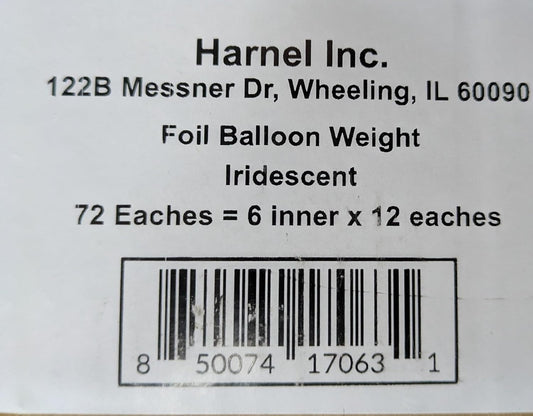 Harnel Iridescent Foil Balloon Weights - case of 72