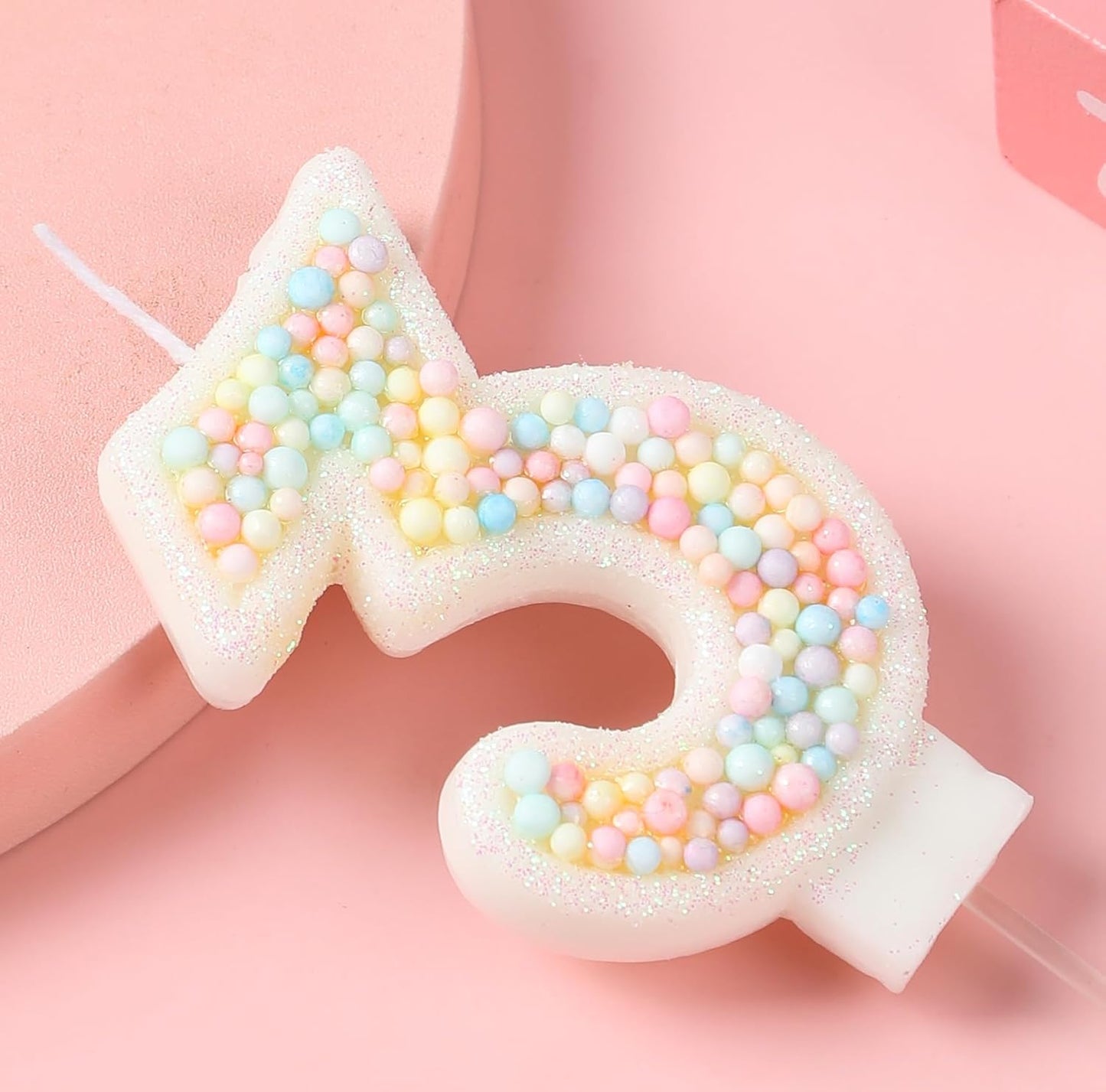 13th Birthday Candle Macaron Glitter 3D Pastel Number 13 Candles for Birthday Cakes Girl Women Sweet Theme Birthday Wedding Anniversary Party Cake Decoration
