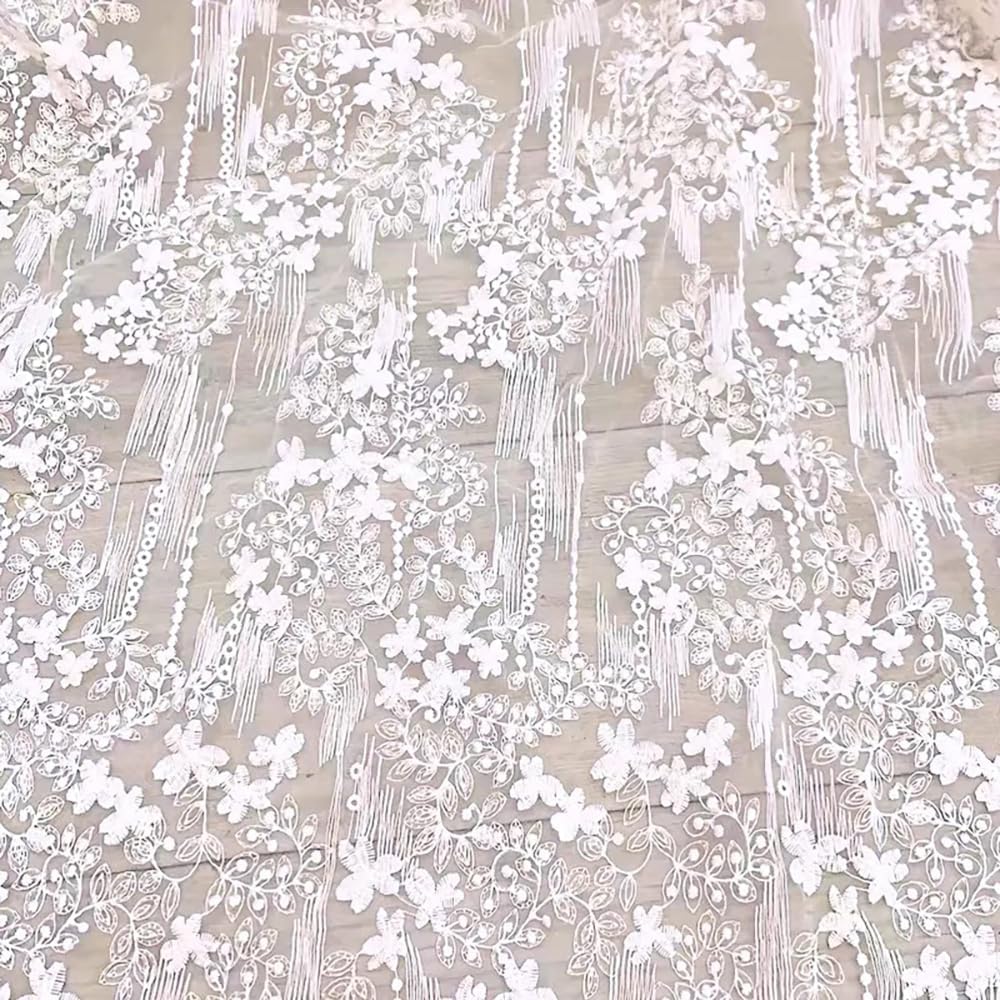 French Embroidery Lace Tablecloth - Round/Rectangular/Square Options for Coffee Tables, Vintage White Lace Table Cover for Kitchen, Dining Room, Party, Banquet, Wedding, Picnic, Home Decor（53*53in）