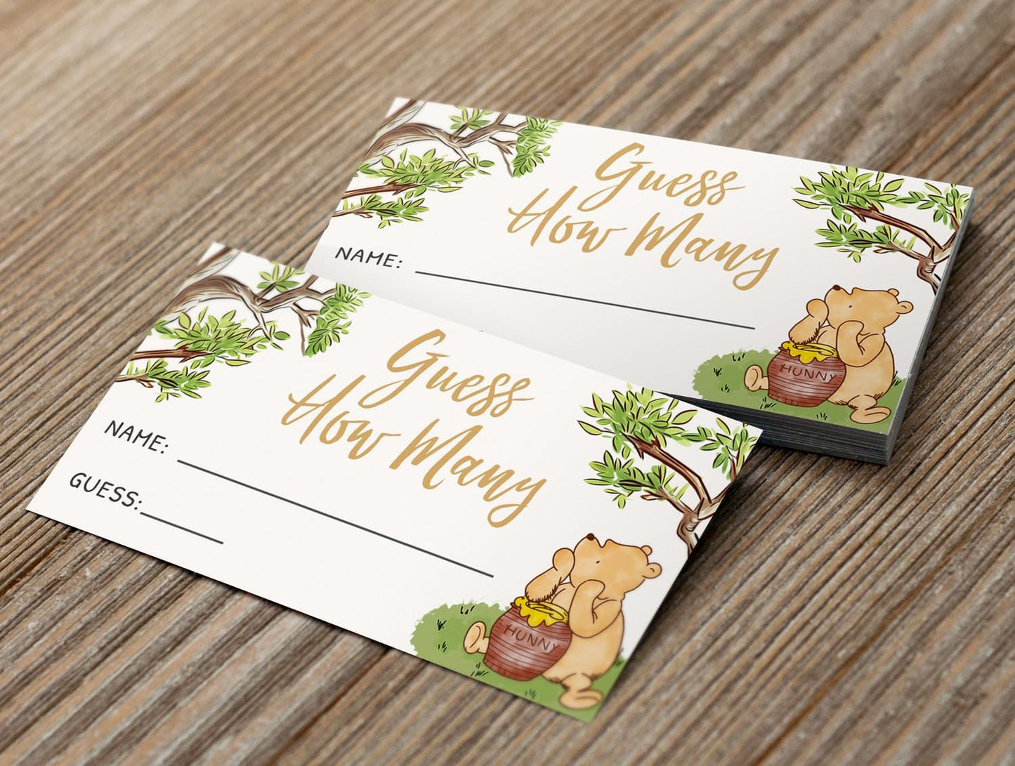 Baby Shower Guess How Many Game Set of 30, Party Supplies - Classic Pooh Collection (How Many Game)