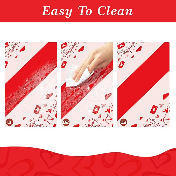 Childom Valentines Day Tablecloth for Valentines Day Decorations Party,3 Pack Disposable Plastic Valentines Table Cloths 54" x 108" Pink Table Cover,Valentines Decor for Wedding Engagement Anniversary