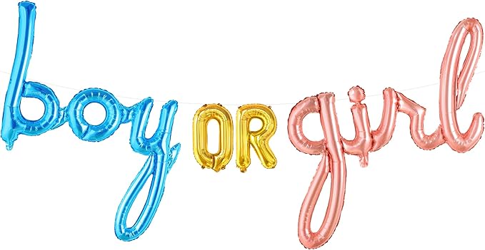 KatchOn, Huge Boy or Girl Balloon Banner - 36 Inch | Boy or Girl Sign for Baby Gender Reveal Decor | Balloon Banner For Baby Shower Decor | Gender Reveal Party Decorations