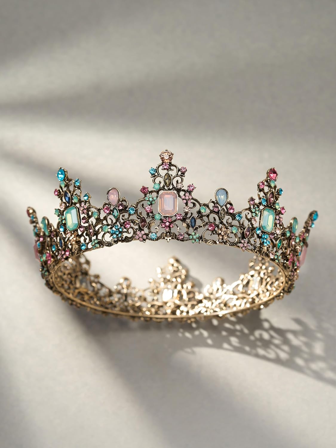 SWEETV Queen Crown for Women - Baroque Wedding Tiaras and Crowns,Jeweled Tiara Crown,Prom Birthday Halloween Hair Accessories