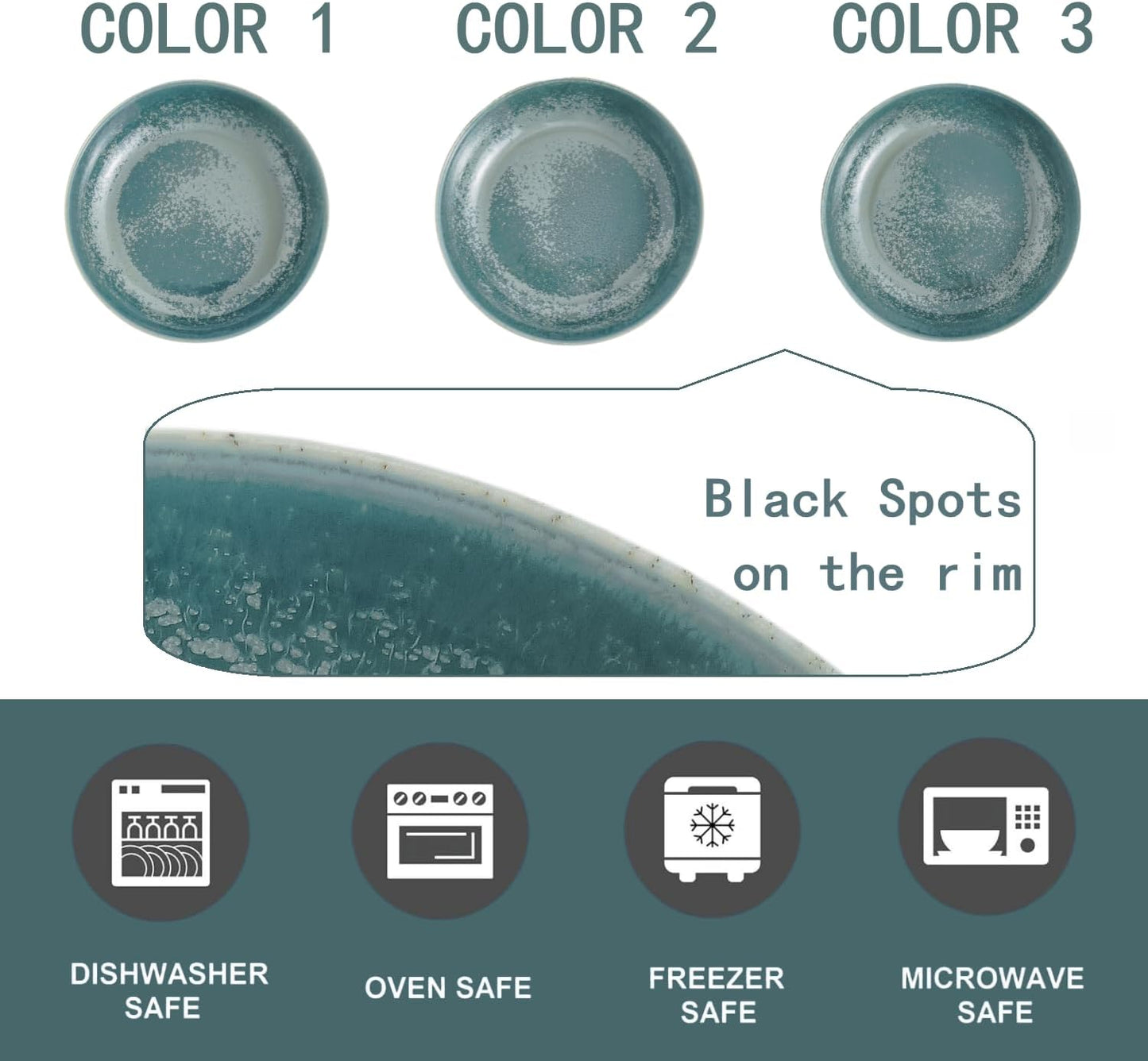 30oz Ceramic bowls set of 4-8" serving bowls for Kitchen,Pasta,Salad-Dishwasher & Microwave Safe Perfect for Housewarming, Thanksgiving, Christmas-Teal Green