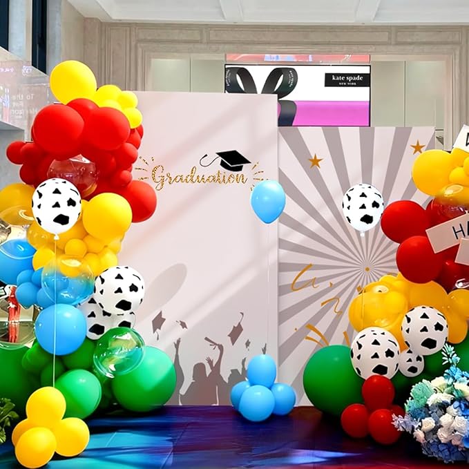 Toy Inspired Story Balloon Arch Kit, 167Pcs Blue Red Yellow Green Cow Print Balloons for Kids Boy Girl Cartoon Theme Birthday Baby Shower Decorations