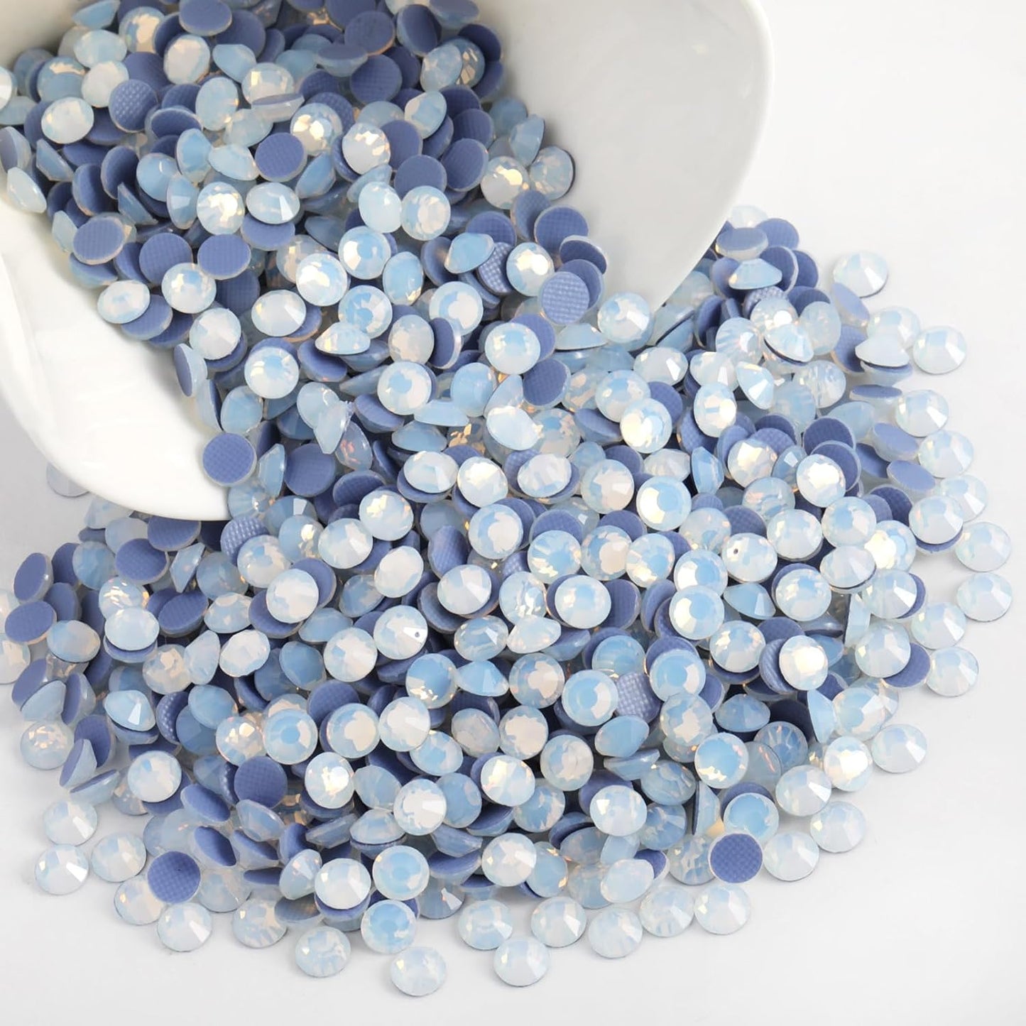 Beadsland Hotfix Rhinestones, 2880pcs Crystal Rhinestones for Crafts Clothes DIY Decoration, White Opal, SS6, 1.9-2.1mm