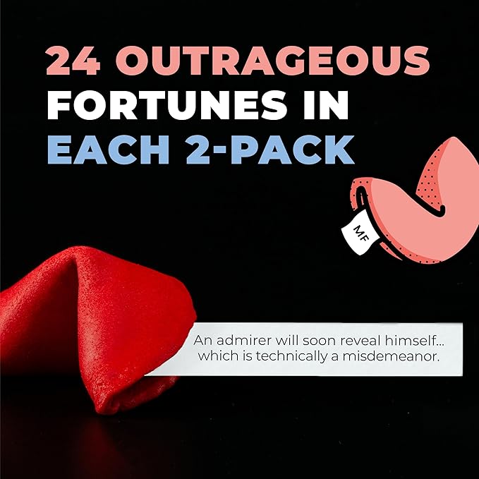 Miss Fortunes, Funny Fortune Cookies, The Two-Pack Shakur, Written by Professional Comedy Writers! (Multi-pack of 2 Dozen Cookies) (Dirty Dozen + Sassy Dozen)