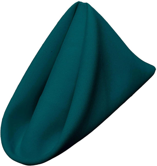 LA Linen 4-Pack Poly Blend Napkins - Soft, Washable, Stain & Wrinkle Resistant - Dinner & Party Napkins - 18x18 - Teal Dark