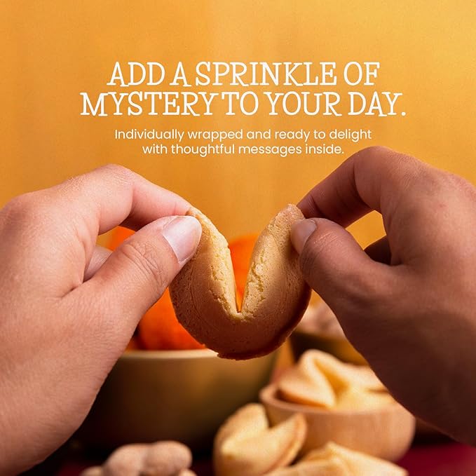 Fortune Cookies | Individually Wrapped Fortune Cookies for Christmas, Parties, Weddings, Events, and Celebrations with Fun Fortunes (50 Pack)