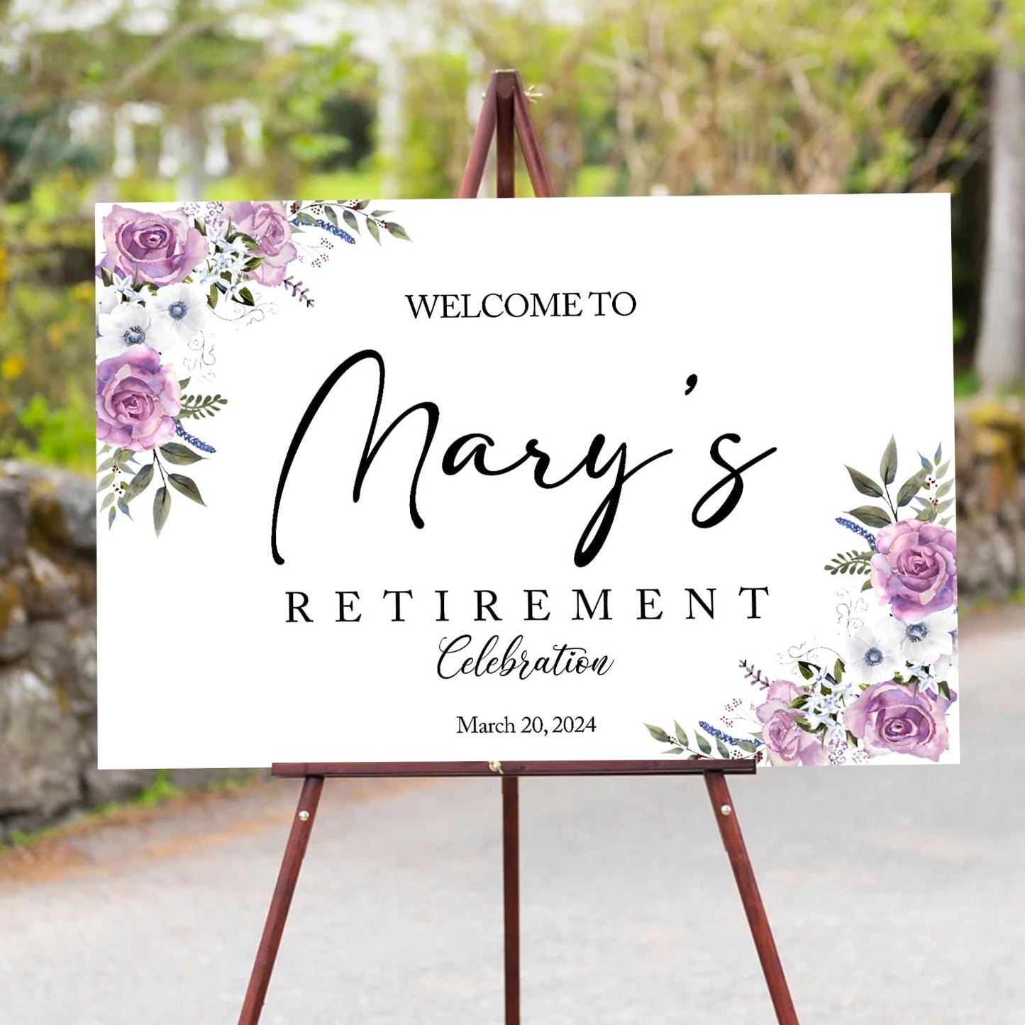 Retirement Party Decor - Gold & Black Celebration Welcome Sign, Full Size